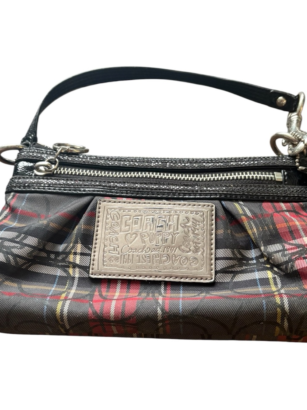 Y2K Coach Poppy Tartan wristlet